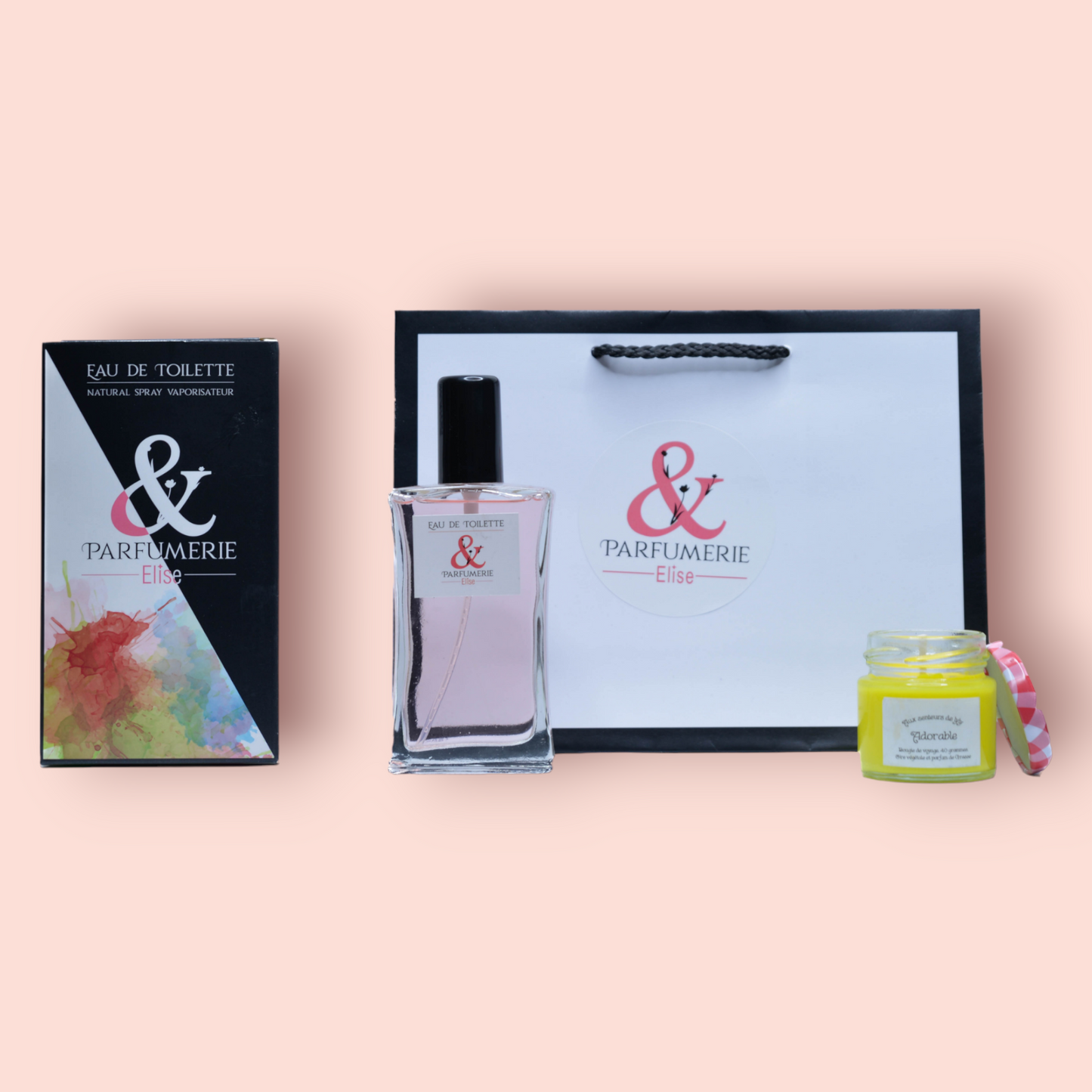 Coffret 74 - Un parfum générique de J'adore + sa bougie générique - Parfumerie Elise