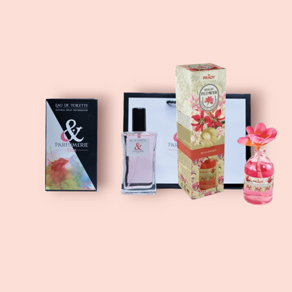 Coffret 11 - Un parfum générique de La vie est belle + sa fleur de diffusion d'intérieur générique - Parfumerie Elise