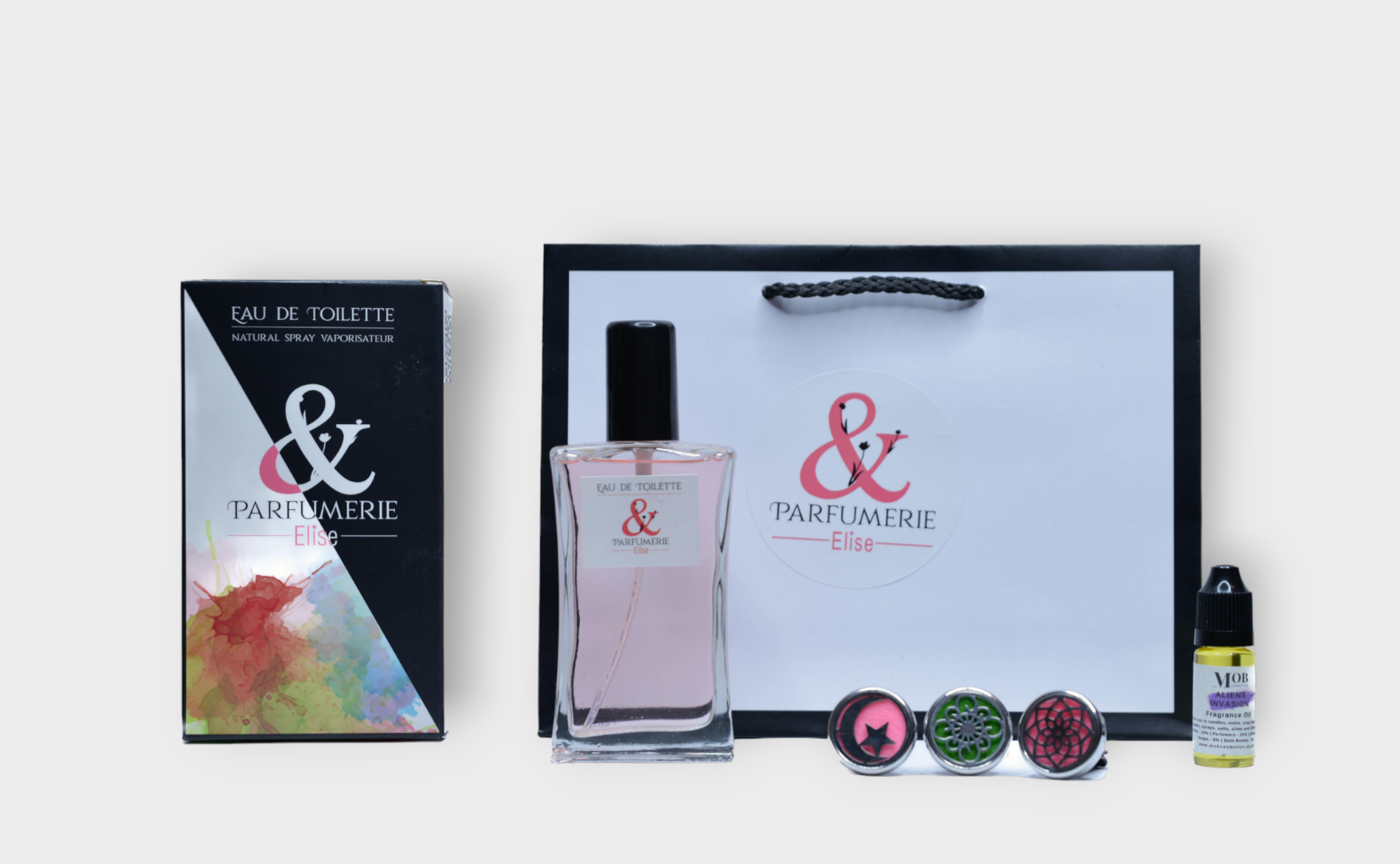 Coffret 4 - Un parfum générique Tabacco vanille + son huile de diffusion générique + un support de diffusion voiture