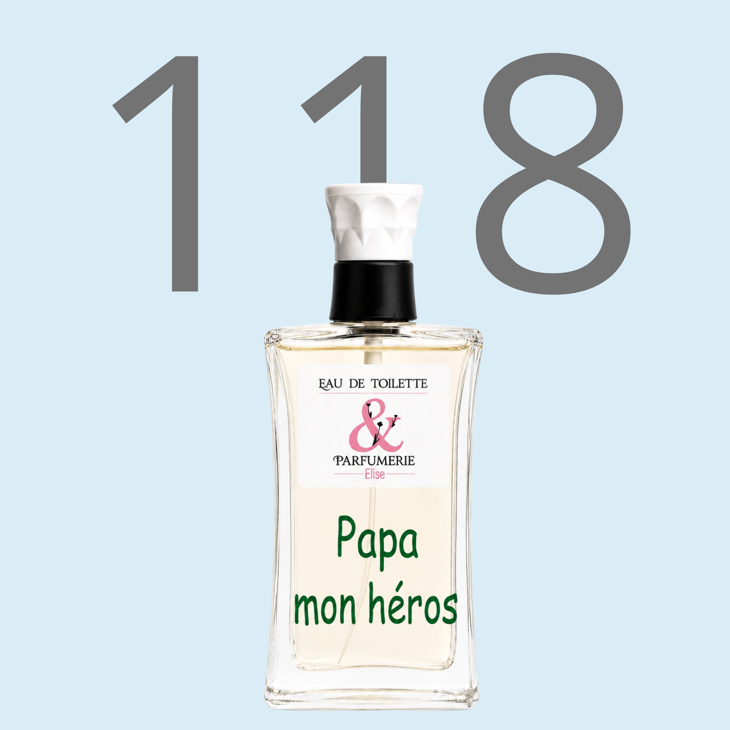 PE N 118 - Générique de Eau sauvage pour homme personnalisé "Papa mon héros"