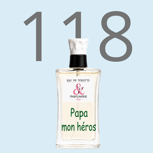PE N 118 - Générique de Eau sauvage pour homme personnalisé "Papa mon héros"
