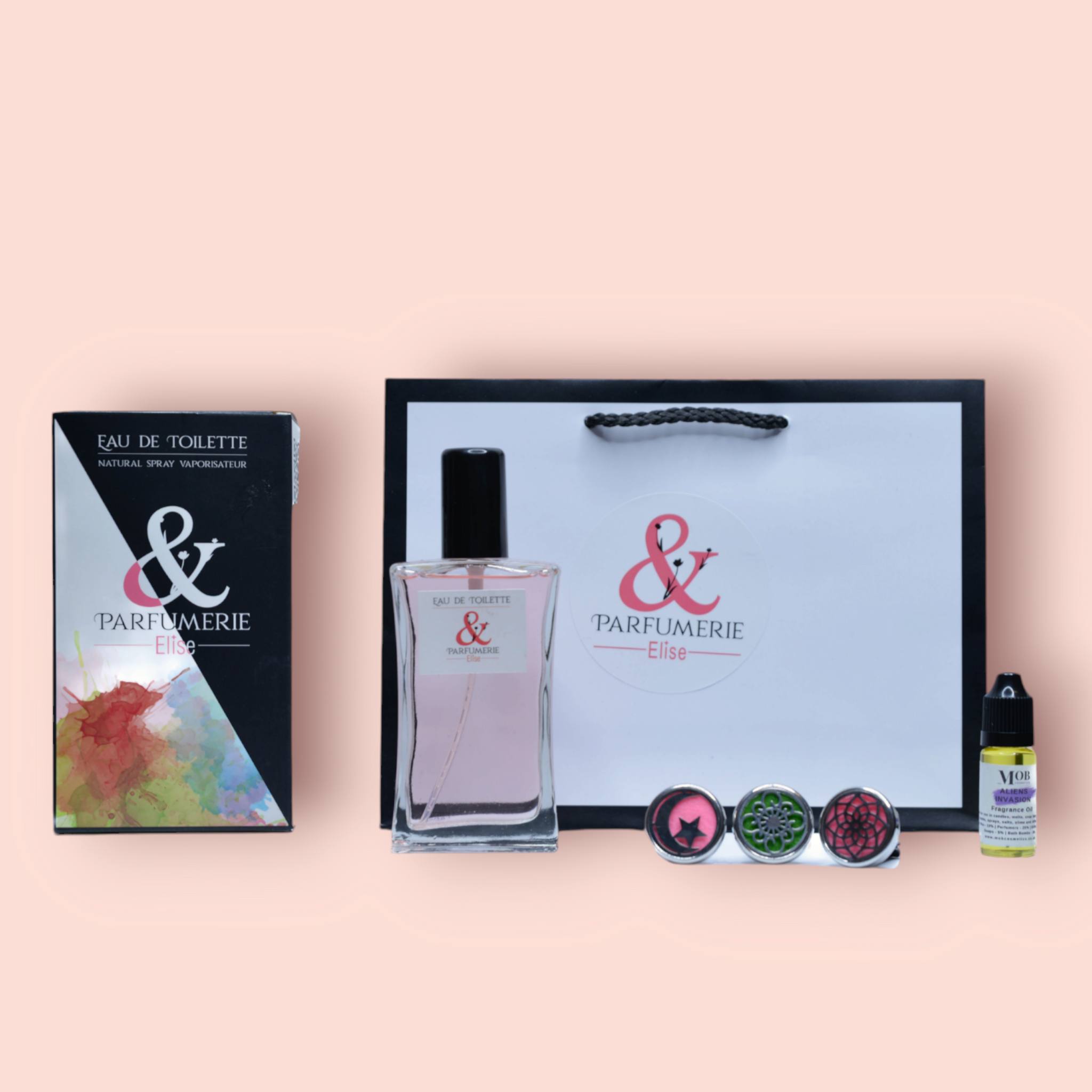 Coffret 120 - Un parfum générique + son huile de diffusion générique + un support de diffusion voiture